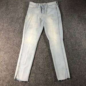 Denizen From Levis Women High Rise Ankle Skinny Jean Sz 8 Light Wash Distressed